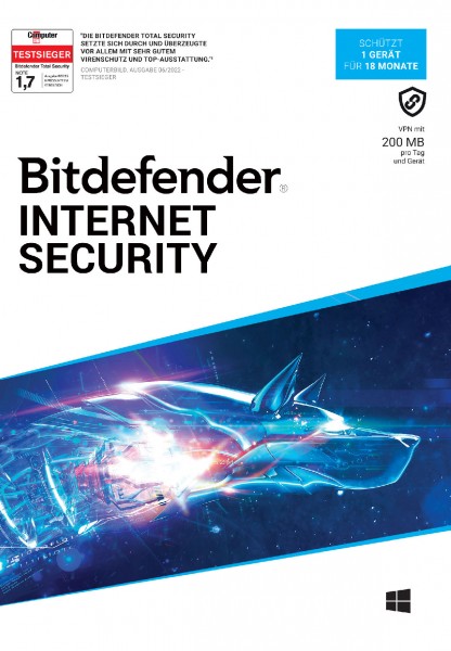 Bitdefender Internet Security 1-PC (Win) 1,5-Jahre, ESD Lizenz Download KEY