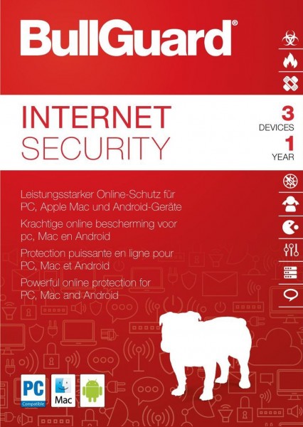 BullGuard Internet Security 3-Geräte 1-Jahr, ESD Lizenz Download KEY