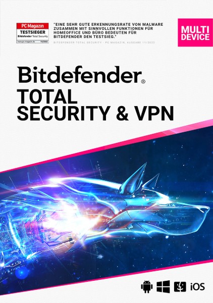 Bitdefender Total Security + VPN 10-Geräte 1-Jahr, ESD Lizenz Download KEY