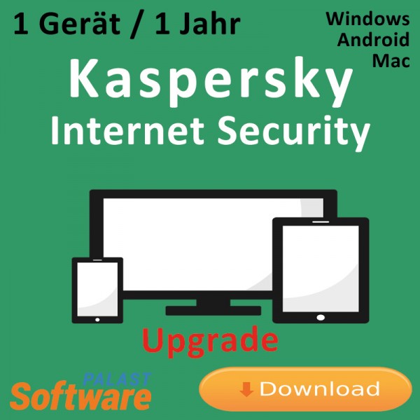 Kaspersky Internet Security, Upgrade, 1 User, 1 Jahr, gültig für 2016, KEY