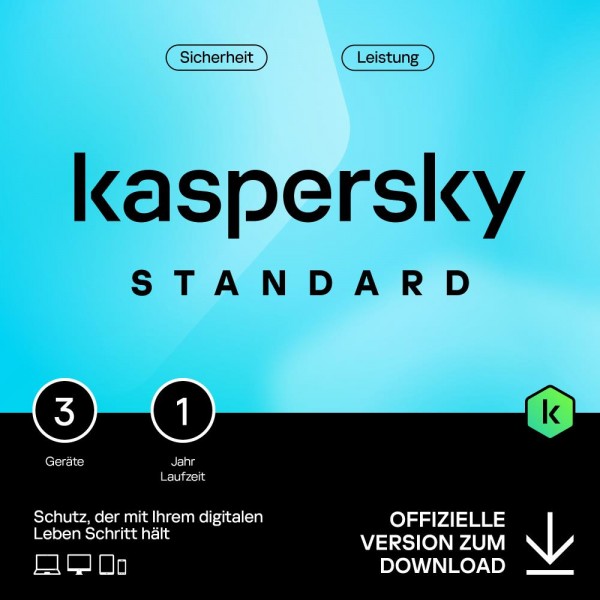 Kaspersky Standard (3 Geräte - 1 Jahr ) ESD Lizenz Download KEY