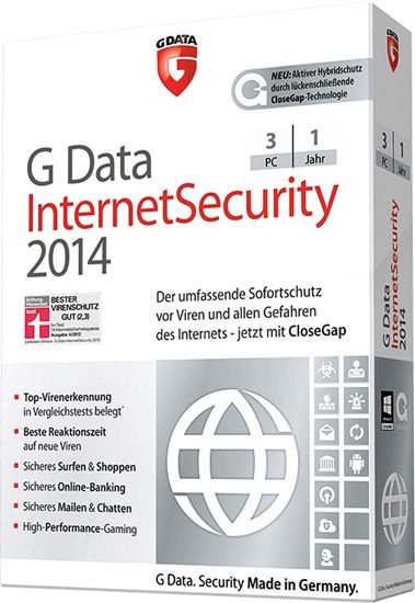 G DATA InternetSecurity, 3 PC, 1 Jahr, KEY
