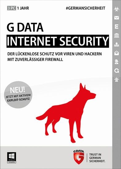 G DATA InternetSecurity, Vollversion, 3 User, 1 Jahr, KEY