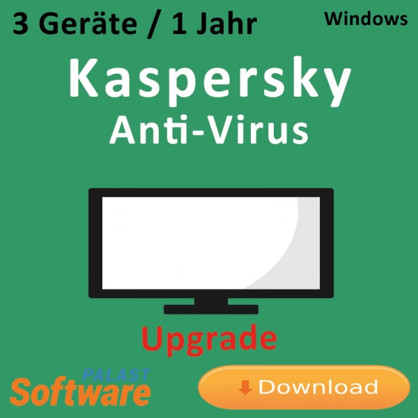 Kaspersky Anti-Virus *3-Geräte / 1-Jahr* Update, Download